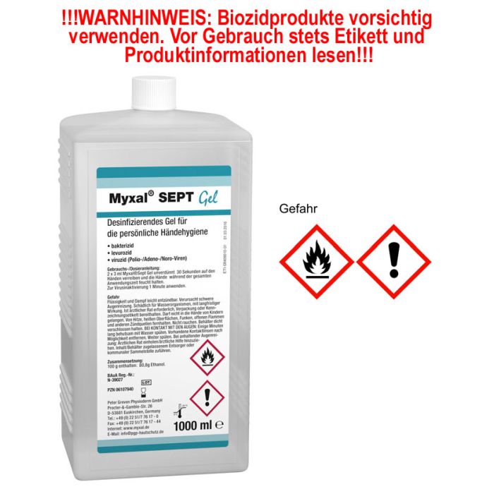 Desinfektionsgel Myxal® SEPT GEL - 1000 ml Hartflasche