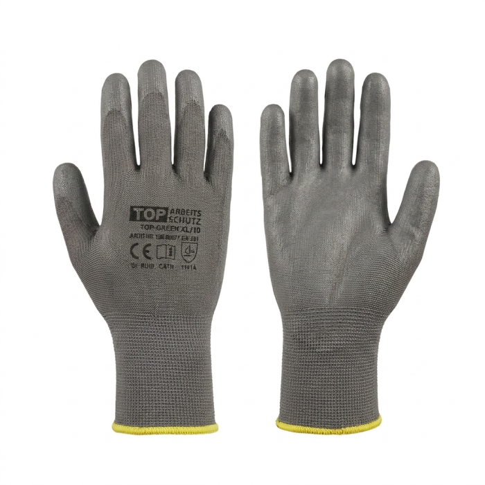 TOP-GRIFFIN - LITE Polyesterhandschuhe PU Beschichtung grau TOP-Range