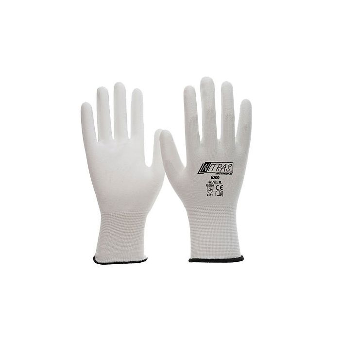 NITRAS® 6200 Nylonhandschuhe weiß PU Beschichtung NITRAS® Handschuhe 