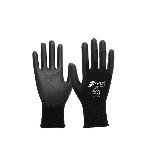 NITRAS® 6215 Nylonhandschuhe schwarz PU Beschichtung NITRAS® Handschuhe