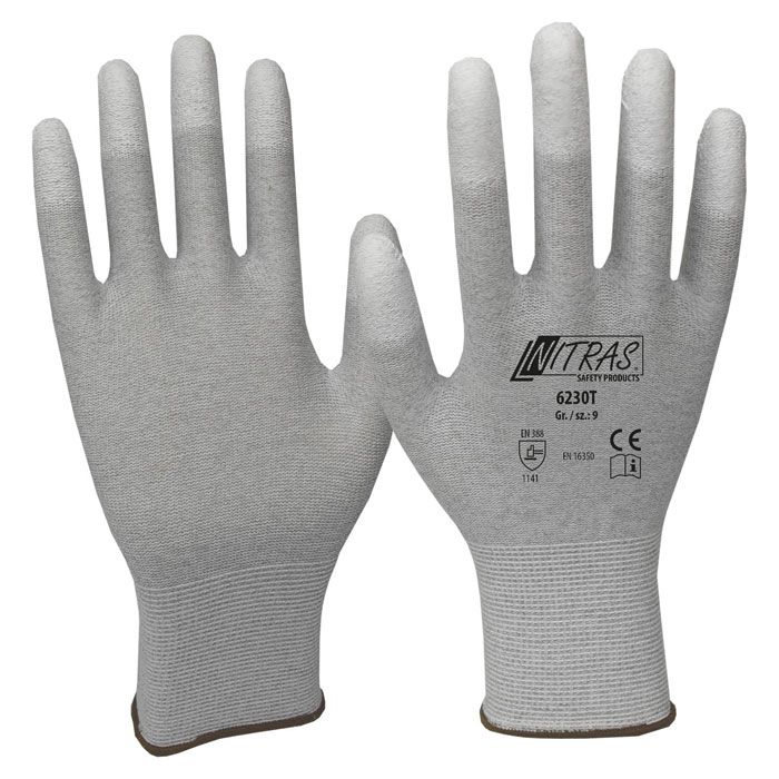 NITRAS® 6230T ESD-Handschuh Antistatik/Carbon-Handschuhe