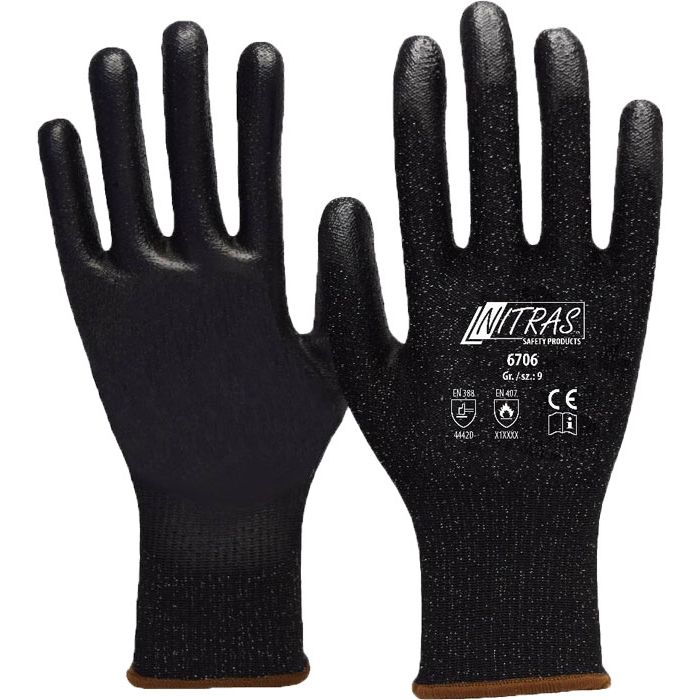 NITRAS® 6706 schnittfeste Handschuhe Schnittschutzhandschuhe Klasse 4/D