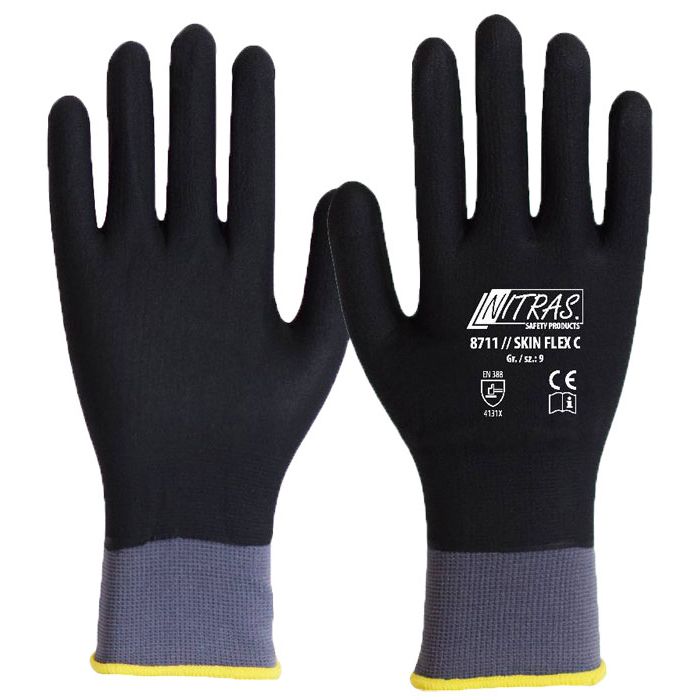 NITRAS® 8711 SKIN FLEX C Montagehandschuhe mit Beschichtung NITRAS® Handschuhe
