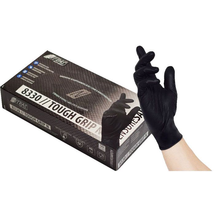 NITRAS® Tough Grip N 8330 Nitril Einmalhandschuhe NITRAS® Einweghandschuhe nicht steril puderfrei