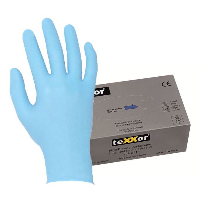 medizinische Einmalhandschuhe teXXor 2214 Einweghandschuhe nicht steril blau puderfrei EN 455-1