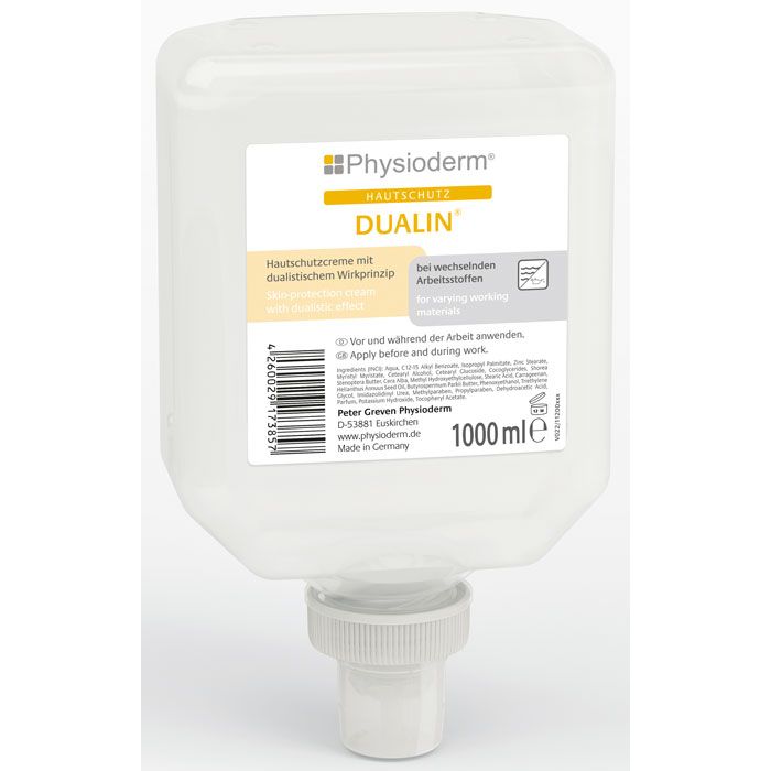 Physioderm® DUALIN Hautschutzcreme Physioderm Hautschutz - 1000 ml Neptuneflasche