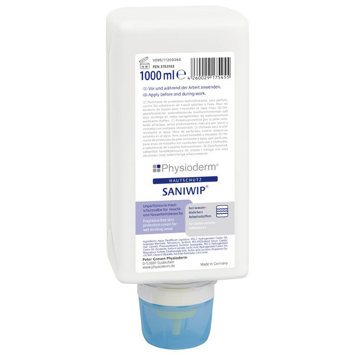 Physioderm® SANIWIP Hautschutzcreme Physioderm Hautschutz - 1000 ml Varioflasche