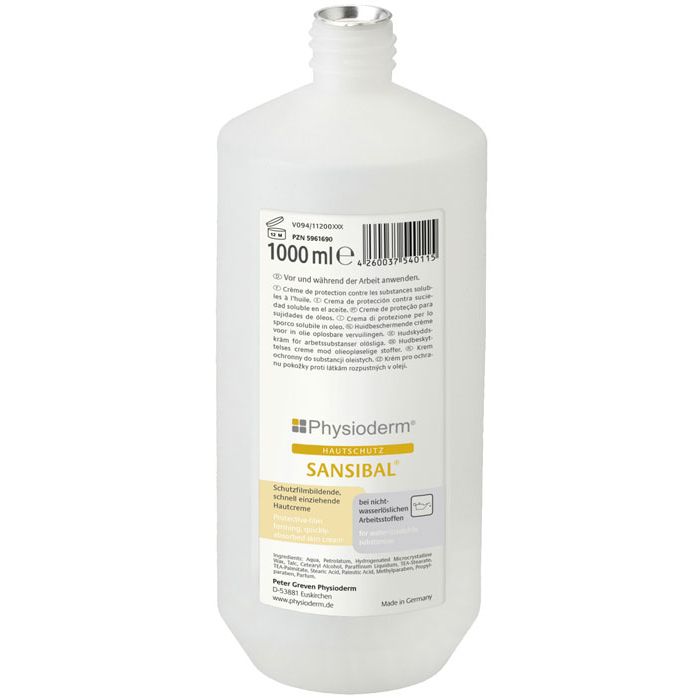 Physioderm® SANSIBAL Hautschutzcreme Physioderm Hautschutz - 1000 ml Rundflasche