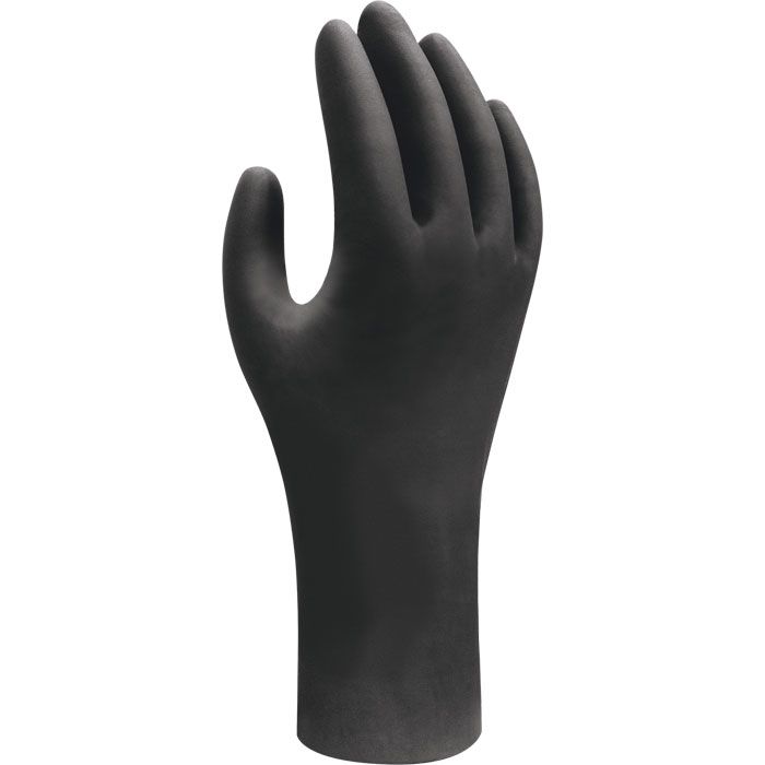 SHOWA® Nitril Einmalhandschuhe SHOWA® 6112PF EBT Einweghandschuhe schwarz puderfrei - Gr. XXL