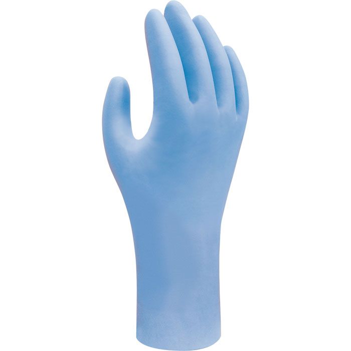 SHOWA® Nitril Einmalhandschuhe Showa 7502PF EBT Einweghandschuhe blau puderfrei