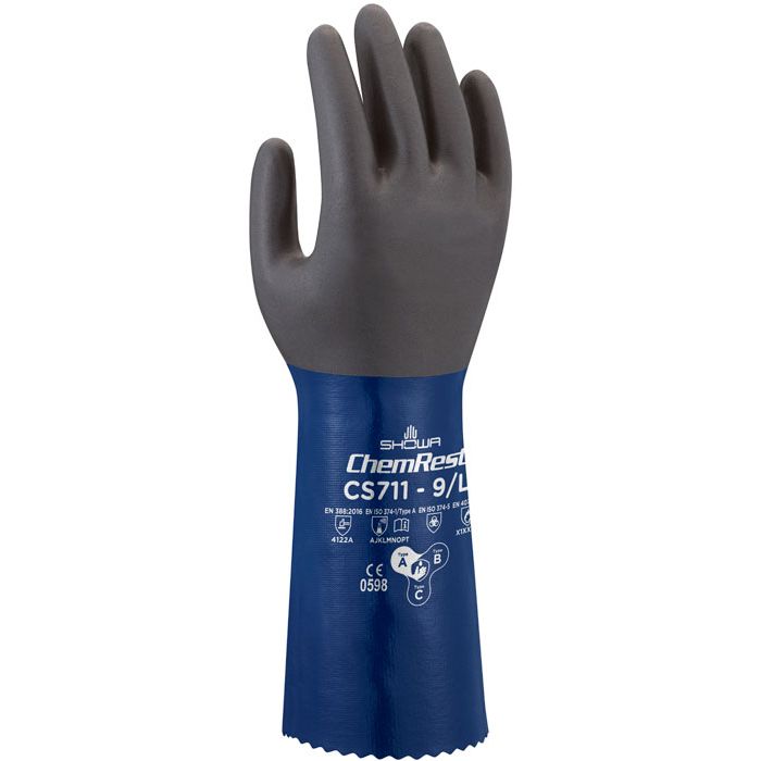 SHOWA® CS711 Chemikalienschutzhandschuhe Nitril Handschuhe blau