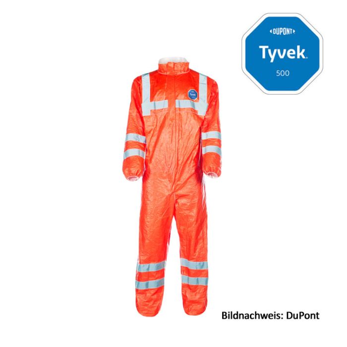 Tyvek® 500 HV 125 Chemieschutzoverall orange Kat. 3 Typ 5B+6B Tyvek® Warnschutzoverall 