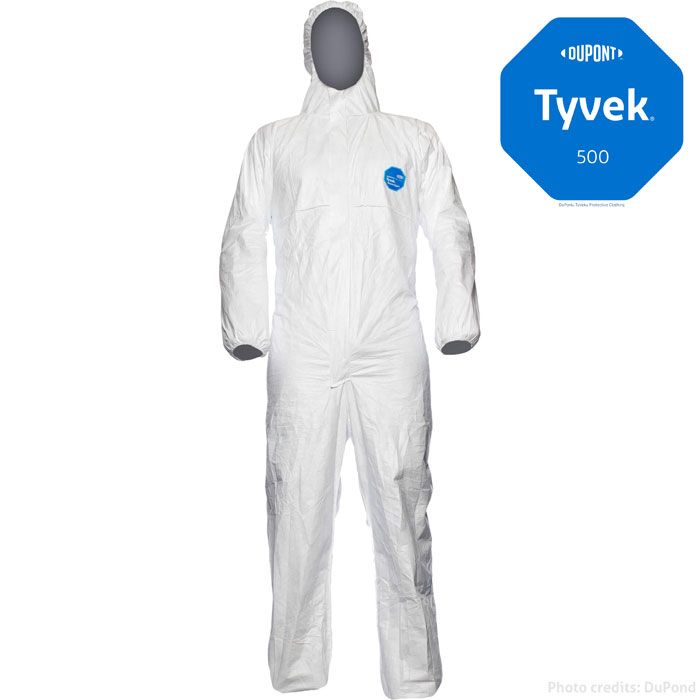 Tyvek® 500 Xpert CHF5 Schutzanzug Kategorie 3 Typ 5B+6B Tyvek® Einwegoverall weiß