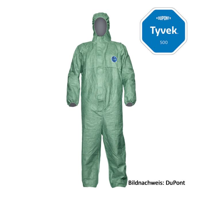 Tyvek® 500 Xpert CHF5 Schutzanzug Kategorie 3 Typ 5B+6B Tyvek® Einwegoverall grün