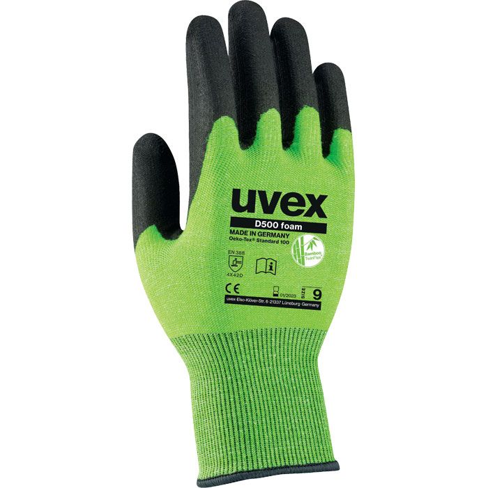 uvex D500 foam 60604 Schnittschutzhandschuh Dyneema® mit Bambusfaser