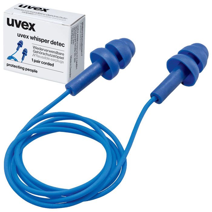 uvex whisper detec 2111261 Modell 21016 S detektierbarer Mehrweg-Ohrstöpsel mit Band | 23 dB