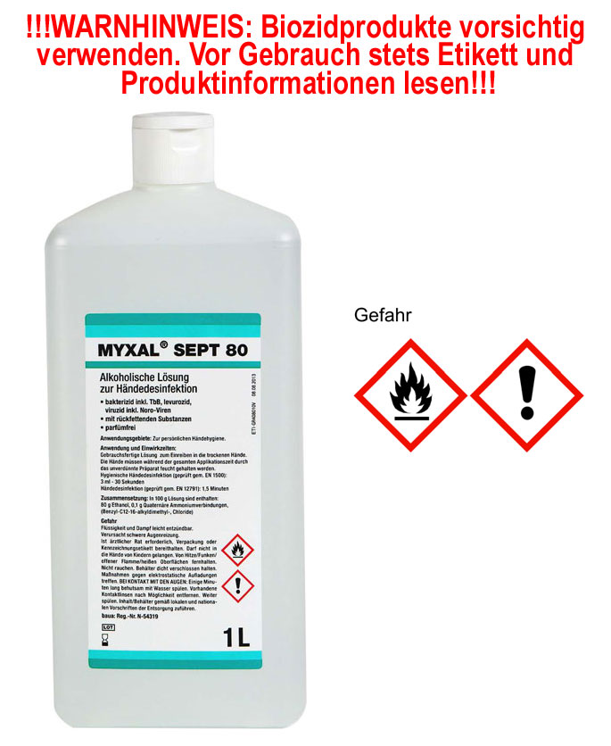 Händedesinfektion Myxal Sept 80 - 1000 ml Hartflasche solange Vorrat reicht