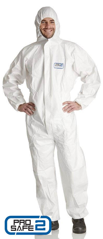 ProSafe® 2 Schutzanzug Kategorie 3 Typ 5B, 6B Schutzanzug Typ 5+6 Einwegoverall weiß Prosafe 2